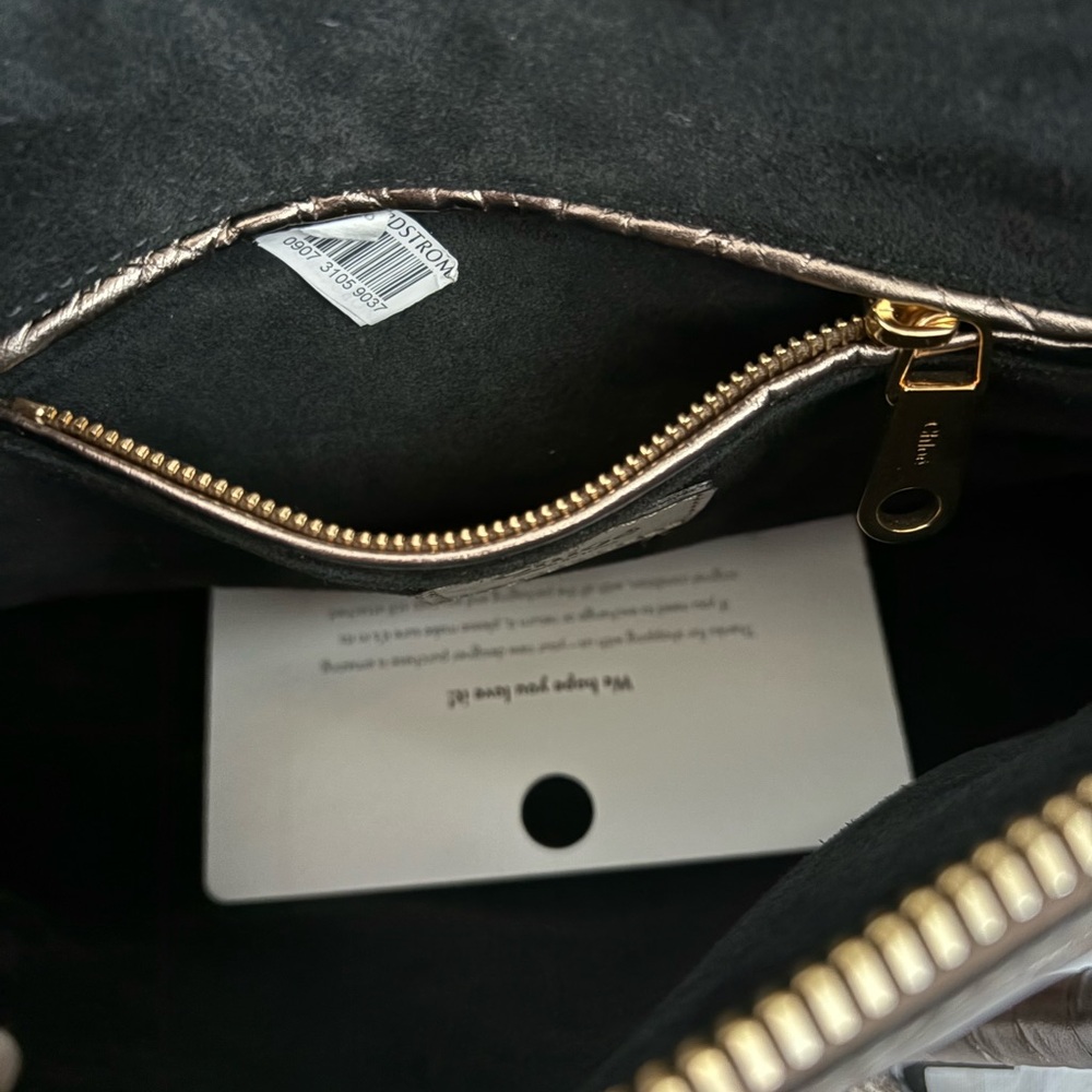 Chloe Small Marcie Metallic Bronze/Gold Crossbody Satchel, NEW - Picture 12 of 17
